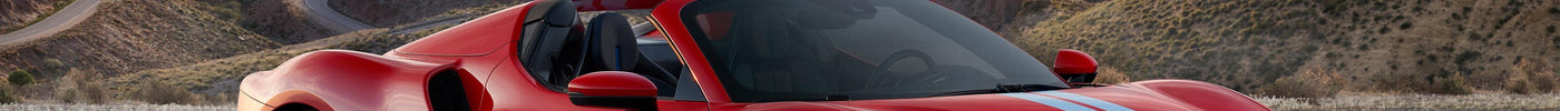 Ferrari 296 GTS with Novitec exhaust upgrades, mountain road at sunset