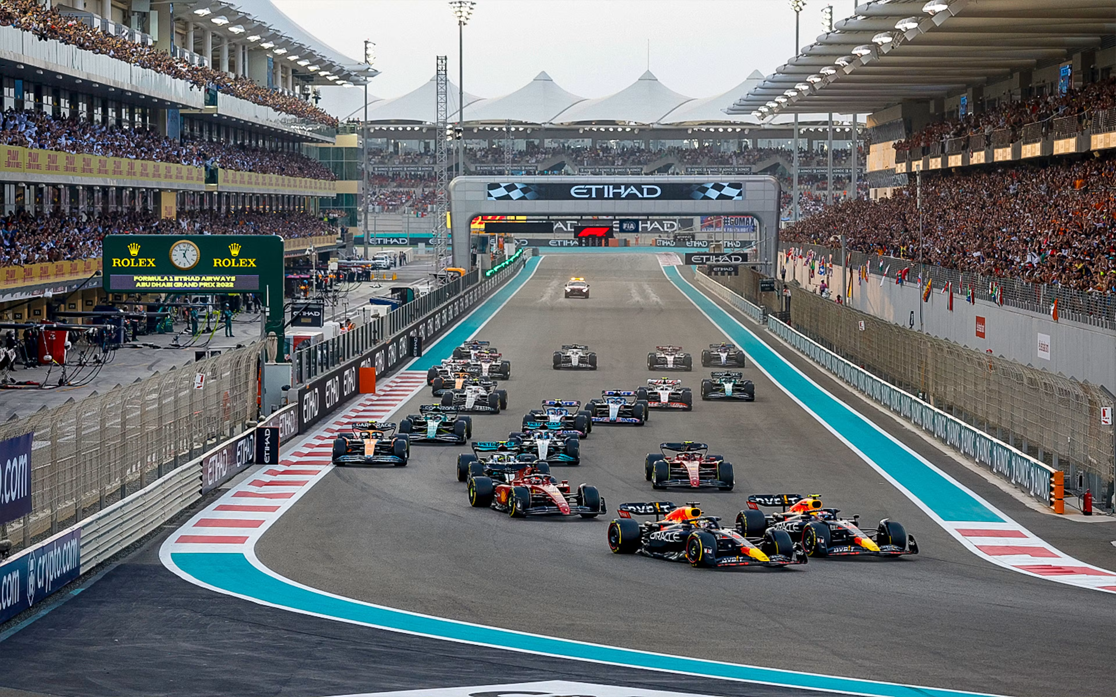 F1 grid start at Yas Marina Circuit Abu Dhabi Grand Prix