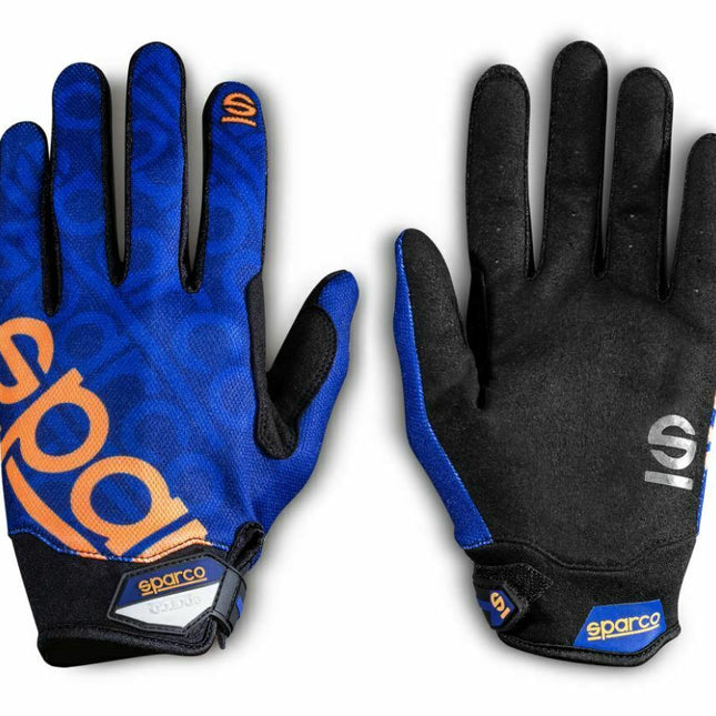 Sparco Meca-3 Mechanics Gloves - Navy Blue/Orange