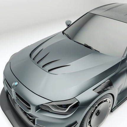 Revozport BMW M2 G87 Coupé 2023+ Dry Carbon Fiber Hood (Bonnet) & Strakes, view 2