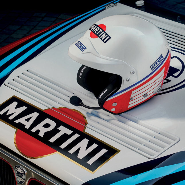 Sparco RJ-i Martini Racing Logo Design Fiberglass Racing Helmet (Open Face)