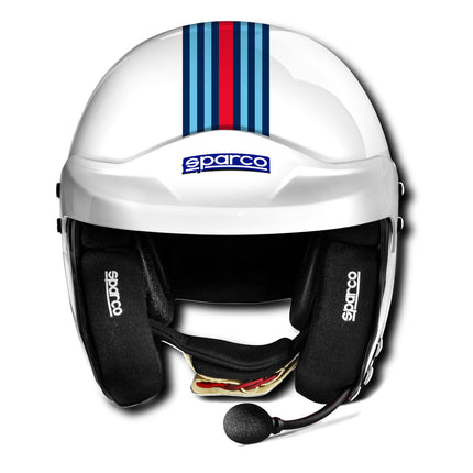 Sparco RJ-i Martini Racing Stripes Design Fiberglass Racing Helmet (Open Face)