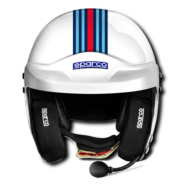 Sparco RJ-i Martini Racing Stripes Design Fiberglass Racing Helmet (Open Face)