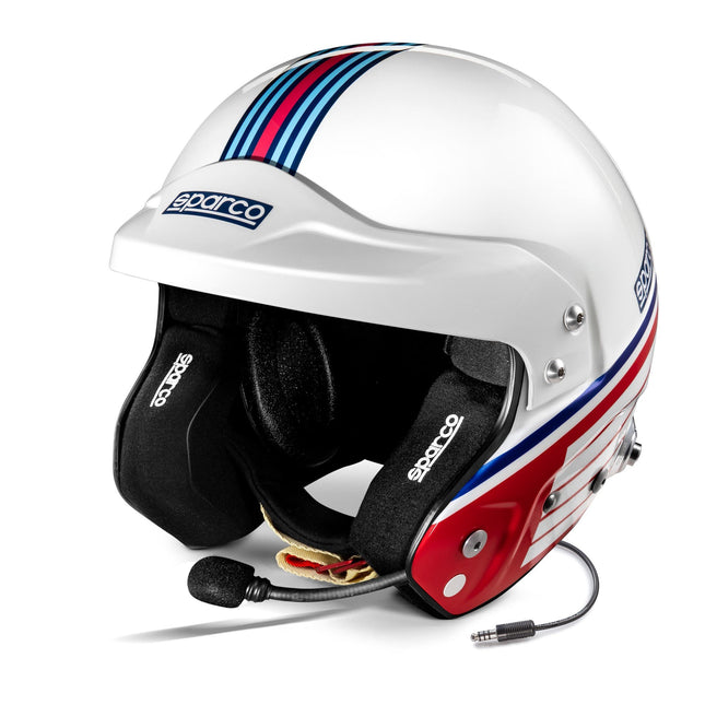 Sparco RJ-i Martini Racing Stripes Design Fiberglass Racing Helmet (Open Face)