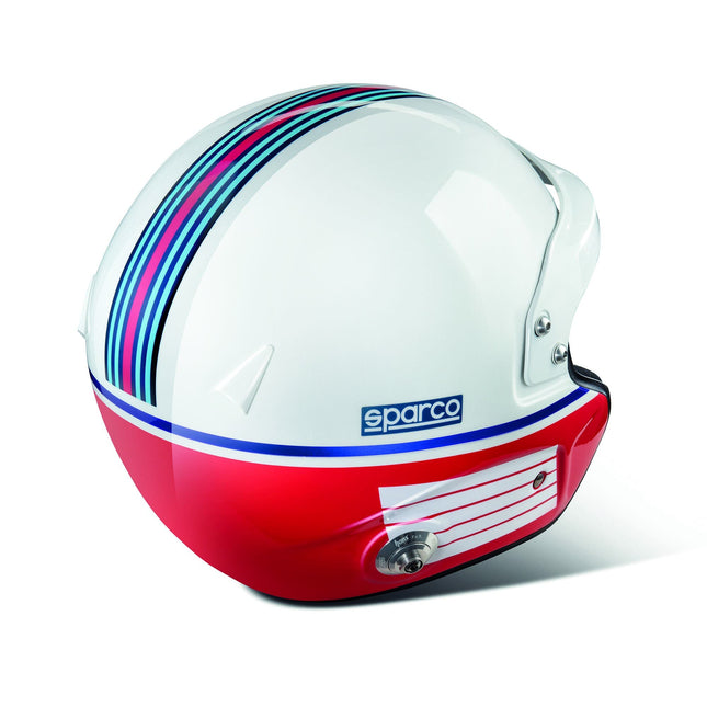 Sparco RJ-i Martini Racing Stripes Design Fiberglass Racing Helmet (Open Face)