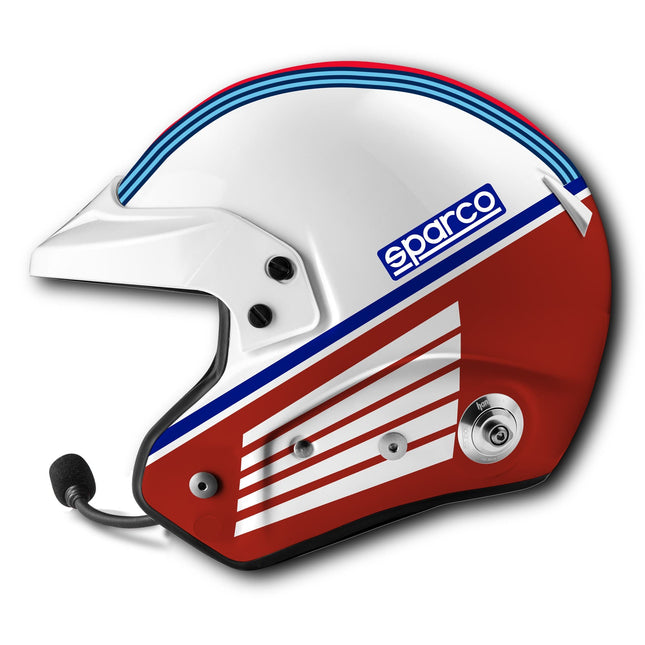 Sparco RJ-i Martini Racing Stripes Design Fiberglass Racing Helmet (Open Face)