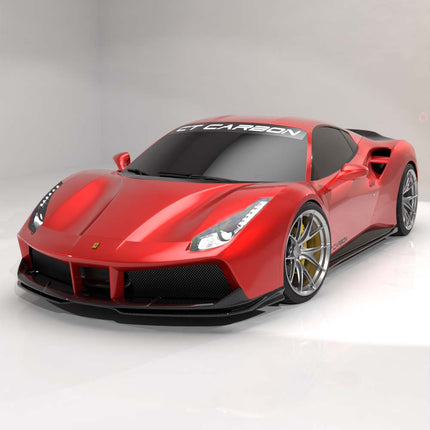 Ferrari 488 GTB carbon fibre splitter CT Design install
