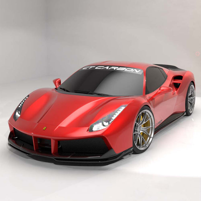 Ferrari 488 GTB carbon fibre splitter CT Design weave