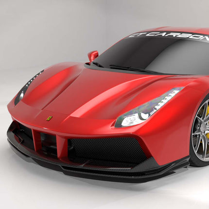 Ferrari 488 GTB carbon fibre splitter CT Design fitted