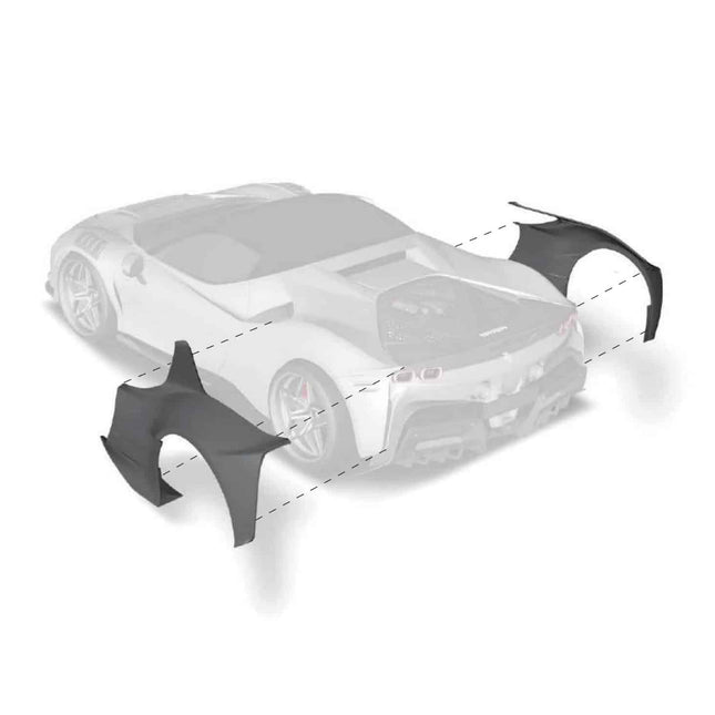 ZACOE Carbon Rear Wide Fender Set for Ferrari SF90