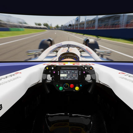 Racing Bulls F1 simulator POV cockpit view