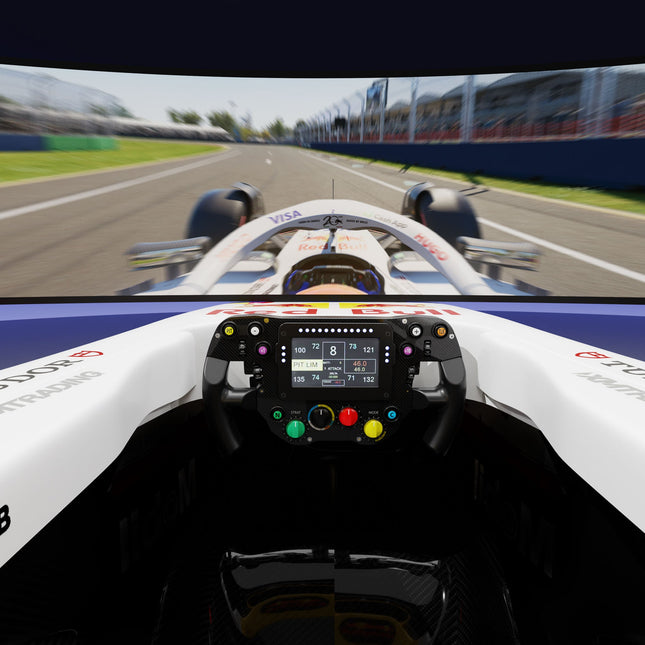 Racing Bulls F1 simulator POV cockpit view