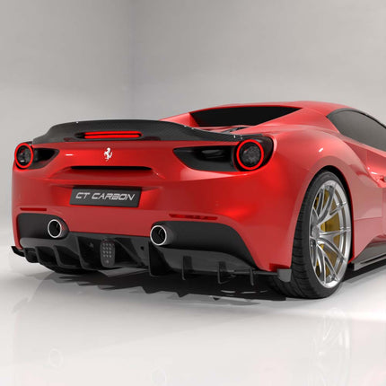 Ferrari 488 Spider carbon fibre diffuser fitted