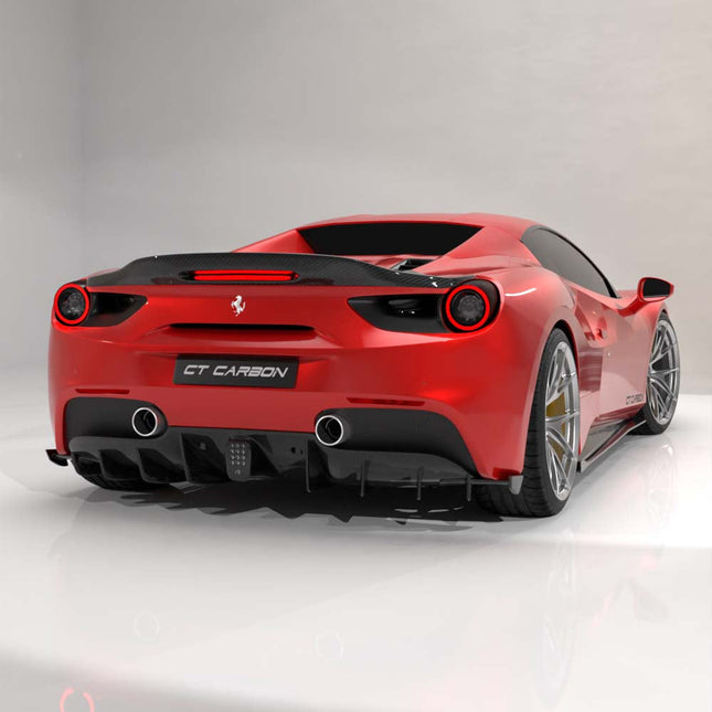 Ferrari 488 carbon fibre diffuser detail