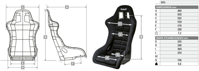 Sabelt GT-3 dimensions