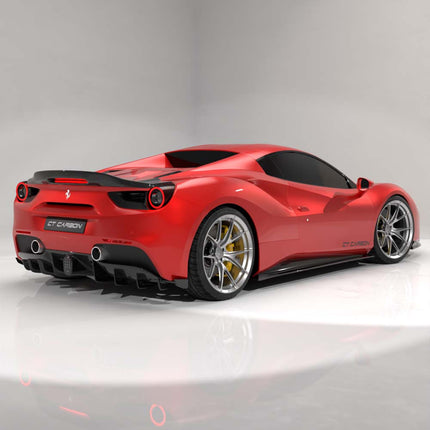 Ferrari 488 GTB carbon diffuser installed