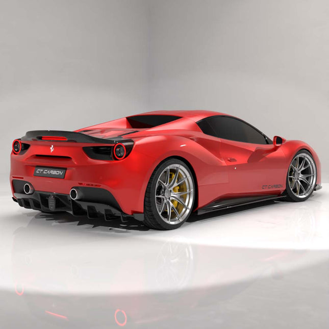 Ferrari 488 GTB carbon diffuser installed