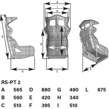 OMP RS-PT-2 Racing Seat, 2307S, view 3