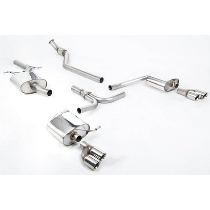 Milltek SSXAU249 Cat-Back Exhaust with Polished GT-80 Tips for Audi A4 B8 2.0 TFSI S line Manual (2008-2011)