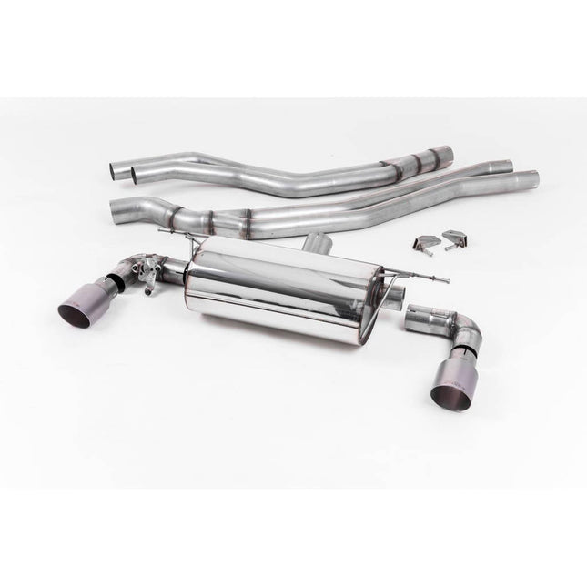 Milltek SSXBM1048 Cat-Back Twin GT90 Exhaust with Brushed Titanium Tips for BMW 1 Series M140i F20 F21 LCI