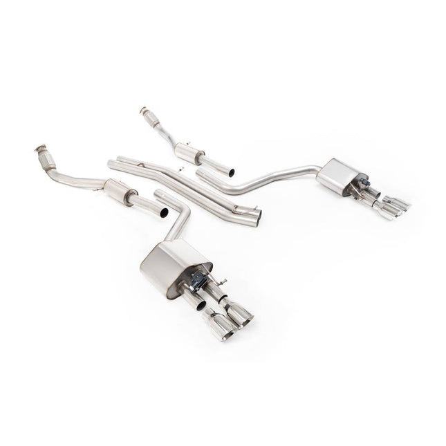 Milltek SSXAU468 Cat-Back Exhaust Quad 100mm GT100 for Audi S8 D4 4.0 TFSI Quattro