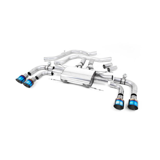 Milltek SSXAR004 Front Pipe-Back Quad 100mm GT100 for Alfa Romeo Giulia Quadrifoglio 2.9 V6 Bi-Turbo