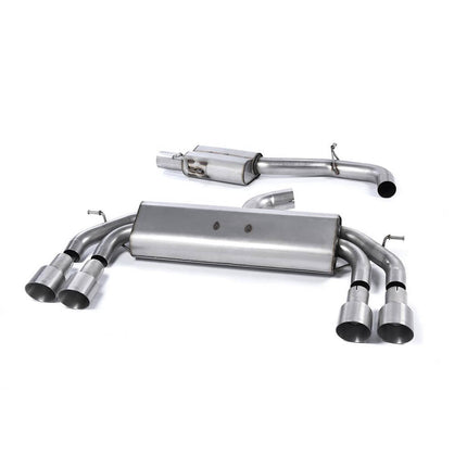 Milltek SSXAU538 Cat-Back Quad GT100 Exhaust with Brushed Titanium Tips for Audi S3 Sportback 8V