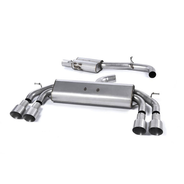 Milltek SSXAU538 Cat-Back Quad GT100 Exhaust with Brushed Titanium Tips for Audi S3 Sportback 8V