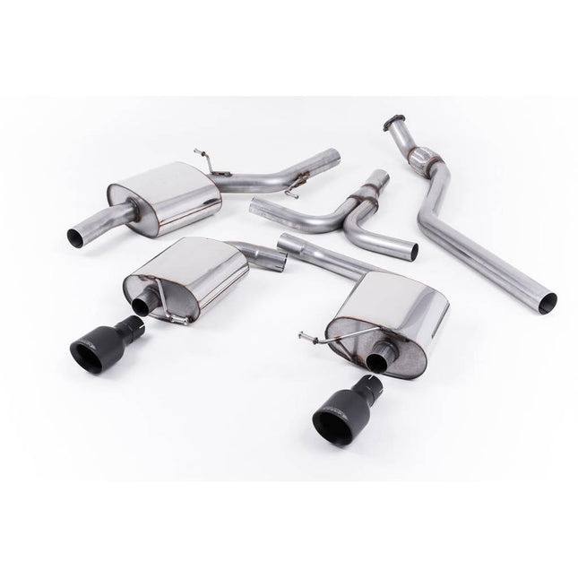 Milltek SSXAU439 Cat-Back Exhaust with Cerakote Black Tips for Audi A5 B8 2.0 TFSI
