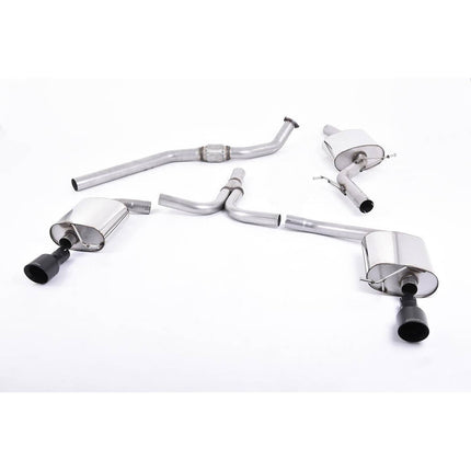 Milltek SSXAU436 Cat-Back Exhaust with Cerakote Black Tips for Audi A4 B8 2.0 TFSI