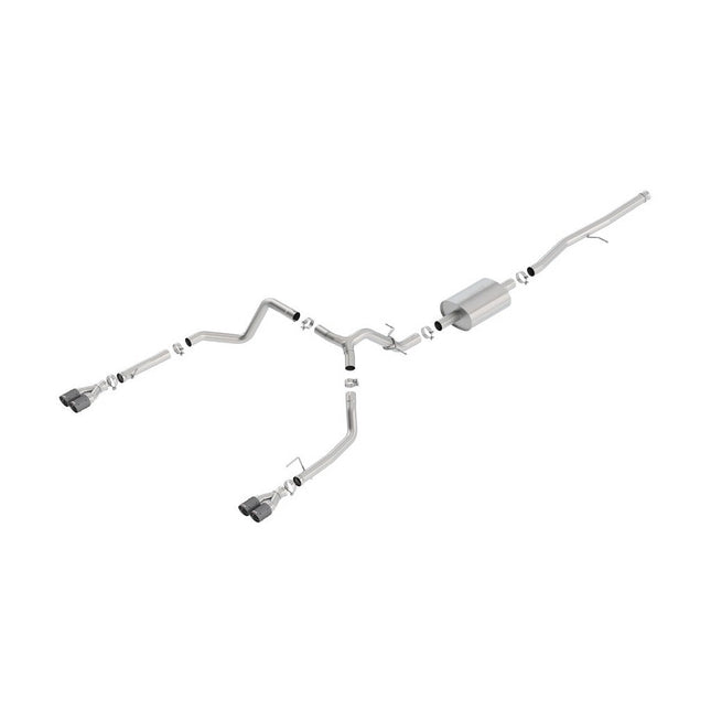Borla 140770CF Cat-Back S-Type Exhaust with Carbon Fiber Tips for Chevrolet Silverado / GMC Sierra 1500 5.3L (2019)