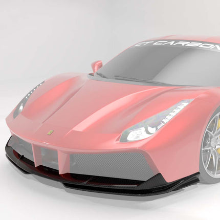 Ferrari 488 GTB carbon fibre splitter CT Design front view