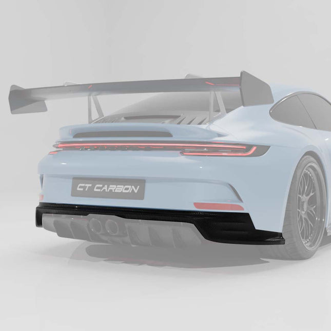 Porsche 992.1 GT3 rear carbon bumper trim fitted