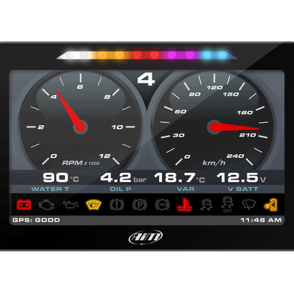 AiM MXP 6-Inch Dash Logger Kit with GPS Module, 2 m Cable and 37-Pin Harness (XA6MXPA20G1), image 2