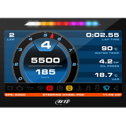 AiM MXP 6-Inch Dash Logger Kit with GPS Module, 4 m Cable and 37-Pin Harness (XA6MXPA40G1), image 1