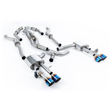 Milltek Sport Cat-Back Exhaust with Burnt Titanium GT-115 Tips for Audi S8 D5 2020 to 2022 (SSXAU946)