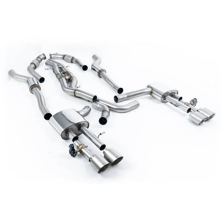 Milltek Sport Cat-Back Exhaust with Brushed Titanium GT-115 Tips for Audi S8 D5 2020 to 2022 (SSXAU945)