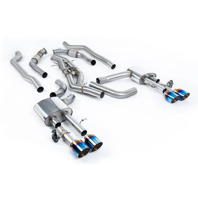 Milltek Sport Cat-Back Exhaust with Burnt Titanium GT-115 Tips for Audi S8 D5 2020 to 2022 (SSXAU951)