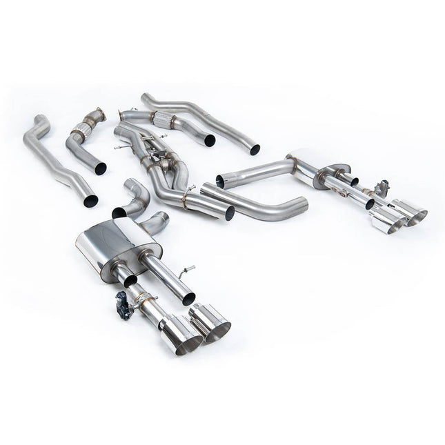 Milltek Sport Cat-Back Exhaust with Polished GT-115 Tips for Audi S8 D5 2020 to 2022 (SSXAU948)