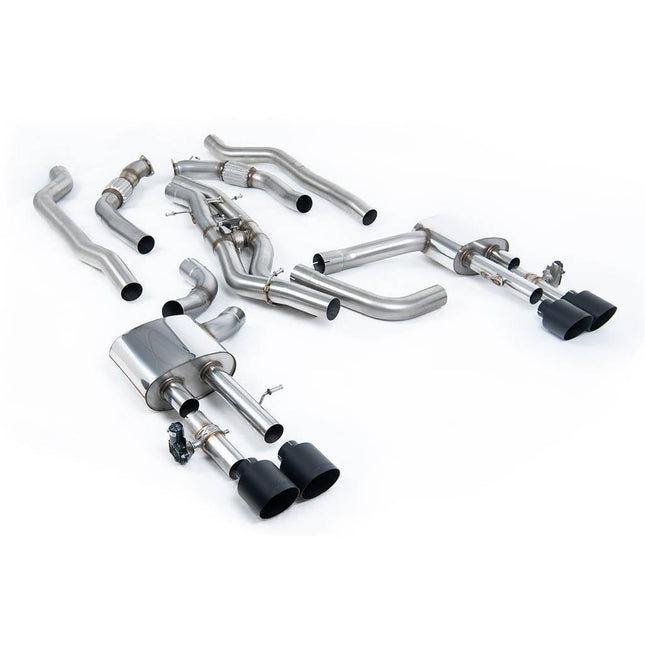 Milltek Sport Cat-Back Exhaust with Cerakote Black GT-115 Tips for Audi S8 D5 2020 to 2022 (SSXAU949)