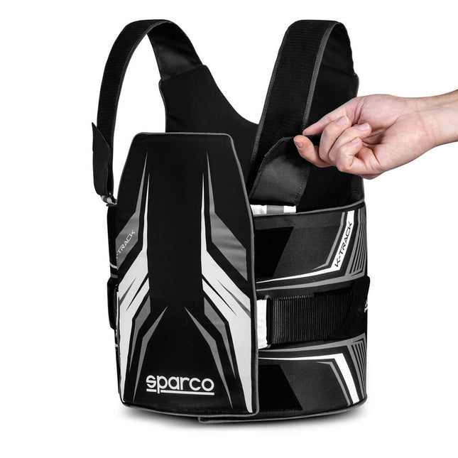 Sparco K-Track Karting Rib Protector (FIA 8870-2018) - Black/White