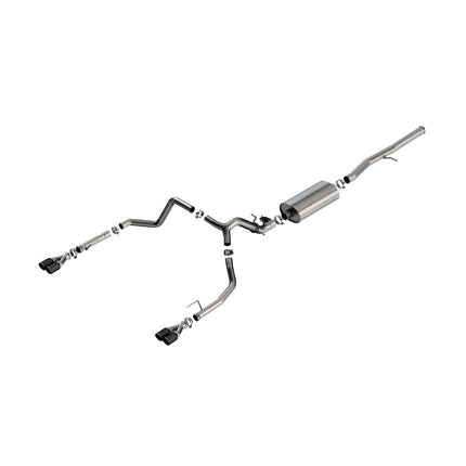 Borla 140991CFBA Cat-Back Touring Exhaust with Carbon Fiber Tips for Chevrolet Silverado 1500 / GMC Sierra 1500 (2024)