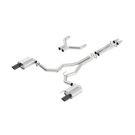 Borla 140630BC ATAK Cat-Back Exhaust with Black Chrome Tips for Ford Mustang GT 5.0 V8 (2015-2017)