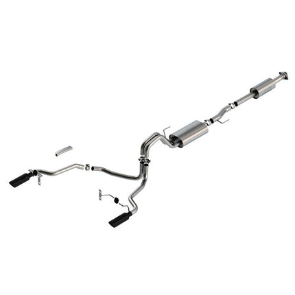 BORLA Cat-Back Exhaust S-Type Black Chrome for Ford F-150 3.3L V6 2021-2023 (140878BC)