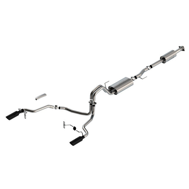 BORLA Cat-Back Exhaust S-Type Black Chrome for Ford F-150 3.3L V6 2021-2023 (140878BC)
