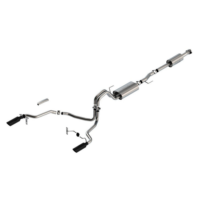 BORLA Cat-Back Exhaust ATAK Black Chrome for Ford F-150 3.3L V6 2021-2023 (140879BC)