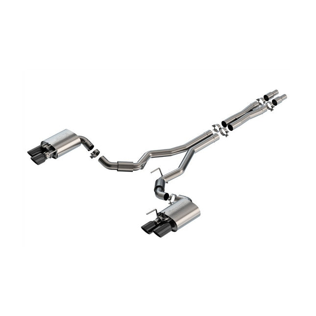Borla 140962BC Cat-Back S-Type Active Exhaust with Black Chrome Tips for Ford Mustang GT S650 5.0L V8 (2024+)