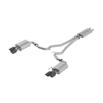 Borla 1014045BC Touring Cat-Back Exhaust with Valves and Black Chrome Tips for Ford Mustang GT 5.0L (2018-2023)