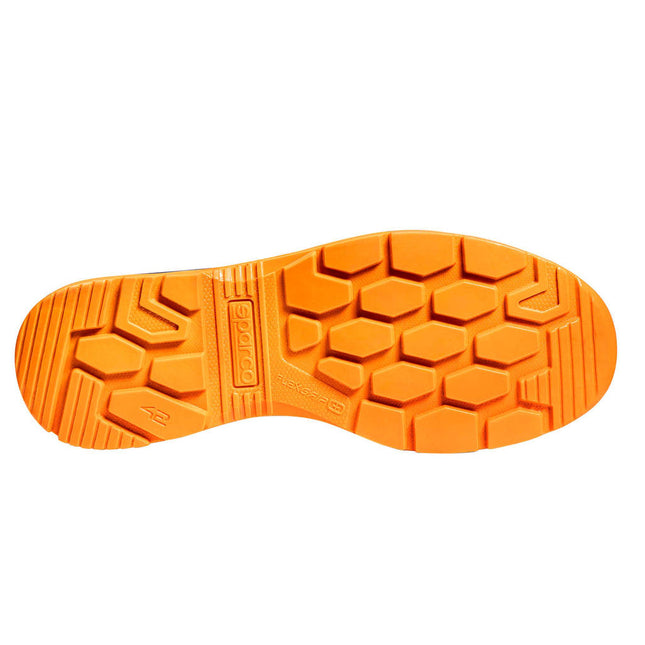 Sparco Indy Meteor Gulf S1PS Mechanics Shoes - Navy Blue/Fluo Orange