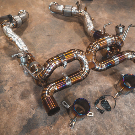 Valvetronic Designs Titanium Valved Sport Exhaust System for Ferrari F8 Tributo and F8 Spider (FER.F8.VSES.TI)